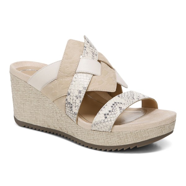 Vionic Sandals Ireland - Tara Wedge Sandal Cream - Womens Shoes In Store | EWNTH-8954